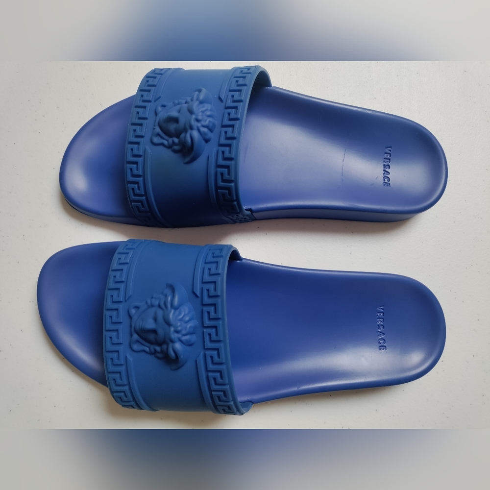 NEW Versace Medusa Slide Sandal - Royal Blue EU 44 - Picture 4 of 4
